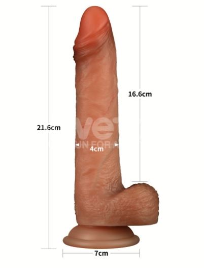 8.5'' Sliding Skin Pro Dual Layer Silicone Dong