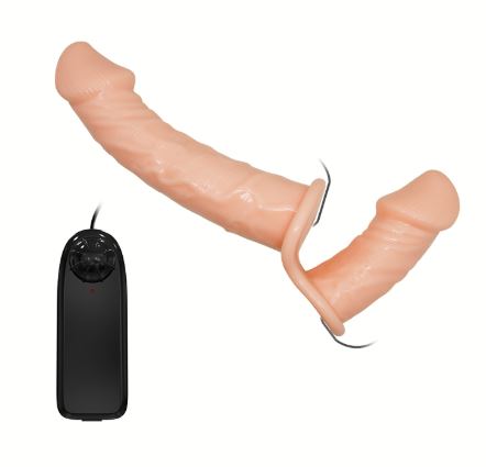 Dual Penis Strap On Vibrador Piel