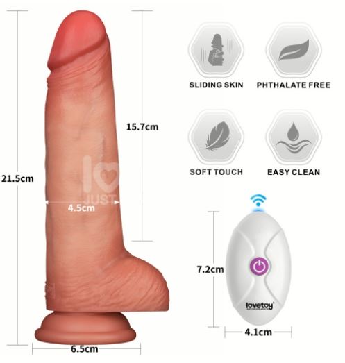 8.5" Vibrating Sliding Skin Pro II Silicone Dong