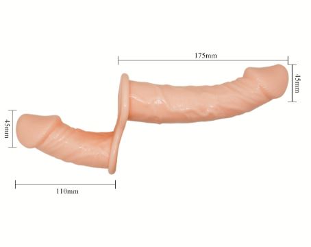Dual Penis Strap On Vibrador Piel