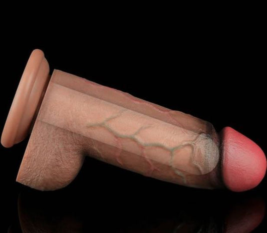 DILDO XXL PLATINO 25CM SILICONA DOBLE CAPA