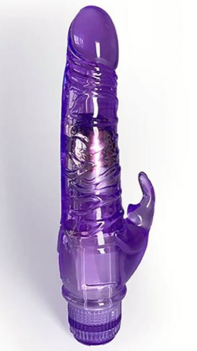 VIBRADOR DOBLE CLITORIAL CRYSTAL JELLY