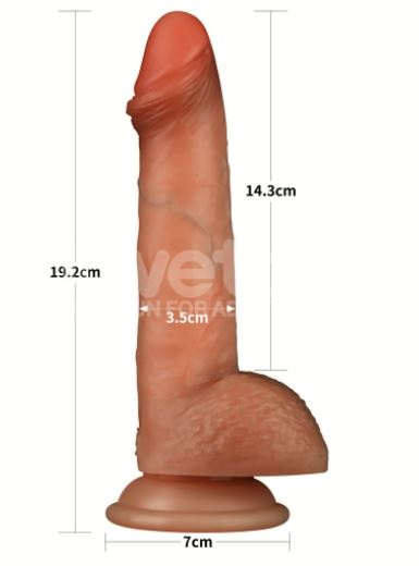 7.5'' Sliding Skin Pro Dual Layer Silicone Dong