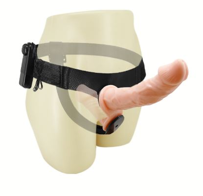 Dual Penis Strap On Vibrador Piel