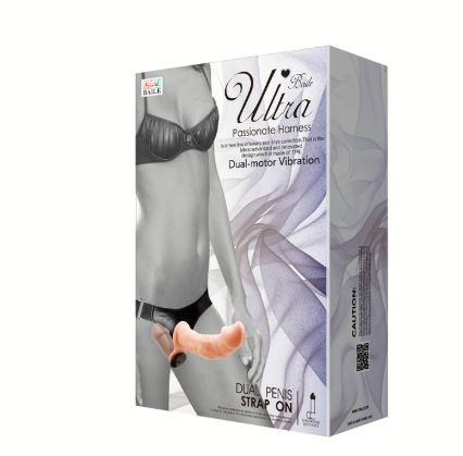 Dual Penis Strap On Vibrador Piel