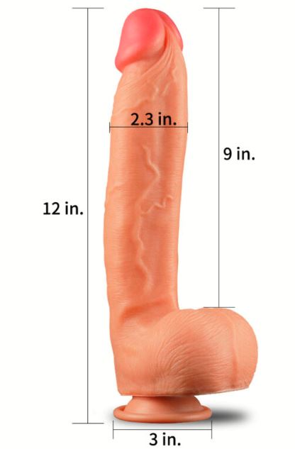 12″ Dual Layer Liquid Silicone Cock