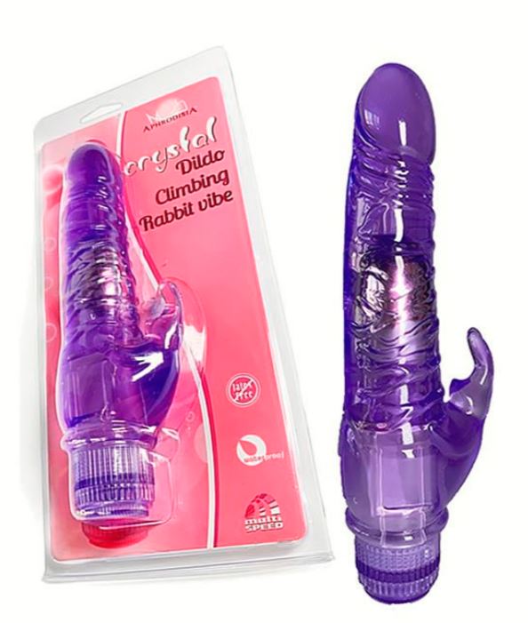 VIBRADOR DOBLE CLITORIAL CRYSTAL JELLY