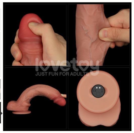 10" Vibrating Sliding Skin Pro II Silicone Dong
